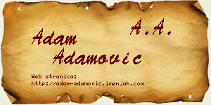 Adam Adamović vizit kartica